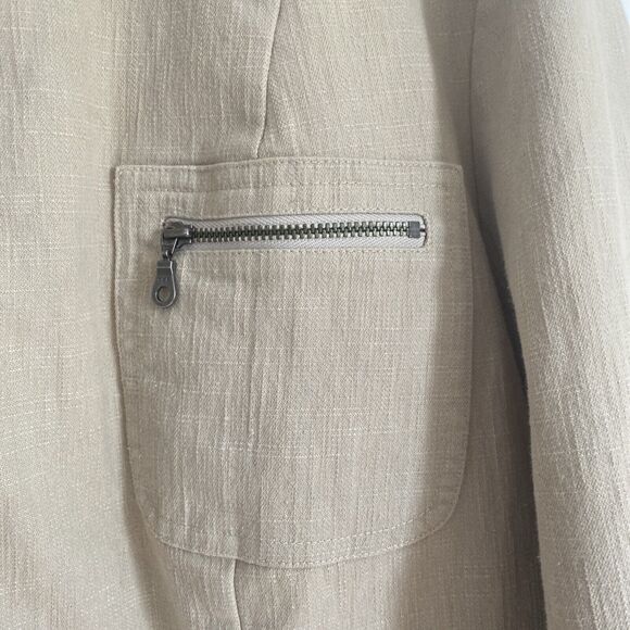 TILLEY Jacket Khaki High Neck Buttoned Traveler's Blazer Made In Canada Sz 20 - Picture 5 of 13